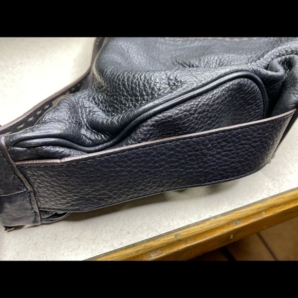 Cole Haan Western Stitch Leather Buckle Hobo Hand Bag TT22 - Picture 8 of 12